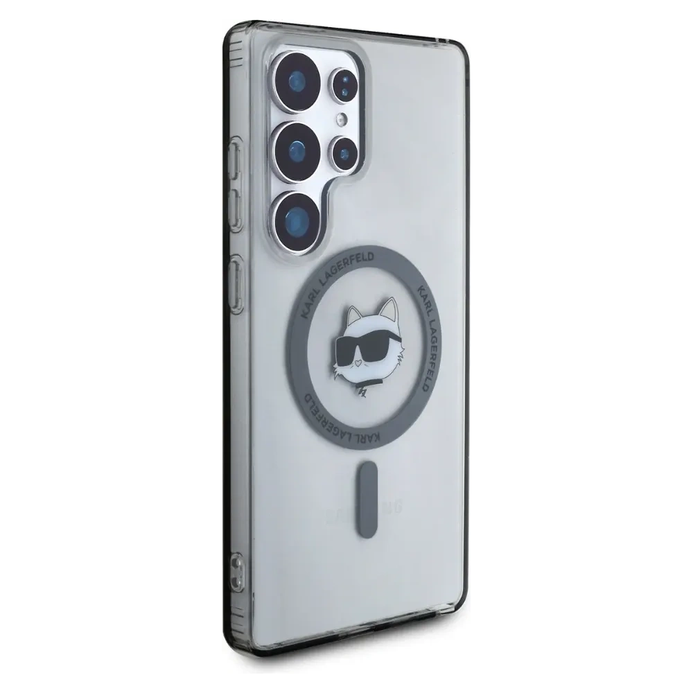 Etui Karl Lagerfeld Button Choupette Head Printed Logo MagSafe Samsung Galaxy S25 Ultra czarny