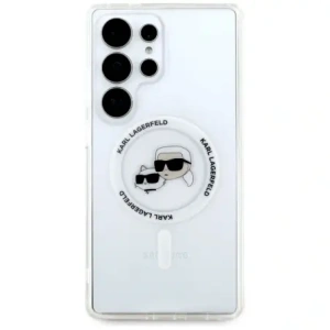 Kup Etui Karl Lagerfeld Button Karl & Choupette Heads Printed Logo MagSafe Samsung Galaxy S25 Ultra bílý - KLD21868 - {ean13} - Sklep Home Screen