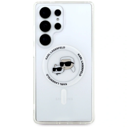 Kup Etui Karl Lagerfeld Button Karl & Choupette Heads Printed Logo MagSafe Samsung Galaxy S25 Ultra bílý - KLD21868 - {ean13} - Sklep Home Screen