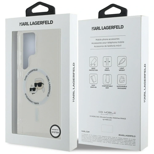 Buy Karl Lagerfeld Button Karl & Choupette Heads Printed Logo MagSafe Samsung Galaxy S25 Ultra white - KLD21868 - {ean13} - Home Screen Store Europe