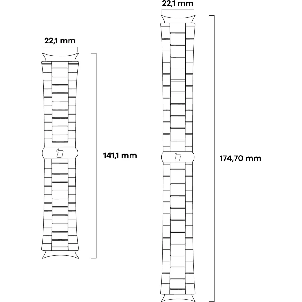 Pasek ze stali nierdzewnej Bizon Strap Watch Aura do Smartwatcha 22 mm tęczowy