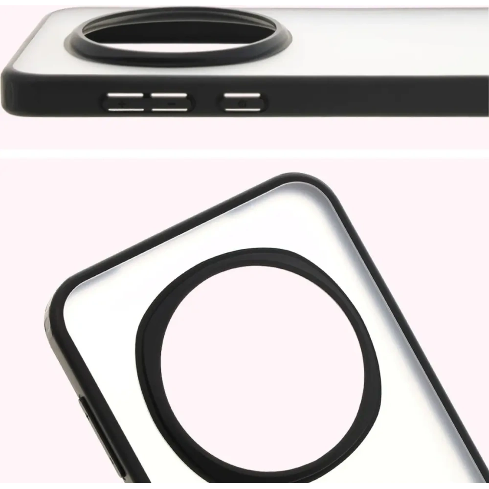 Etui Bizon Case Angelo do Honor Magic7 Pro przydymione z czarną ramką