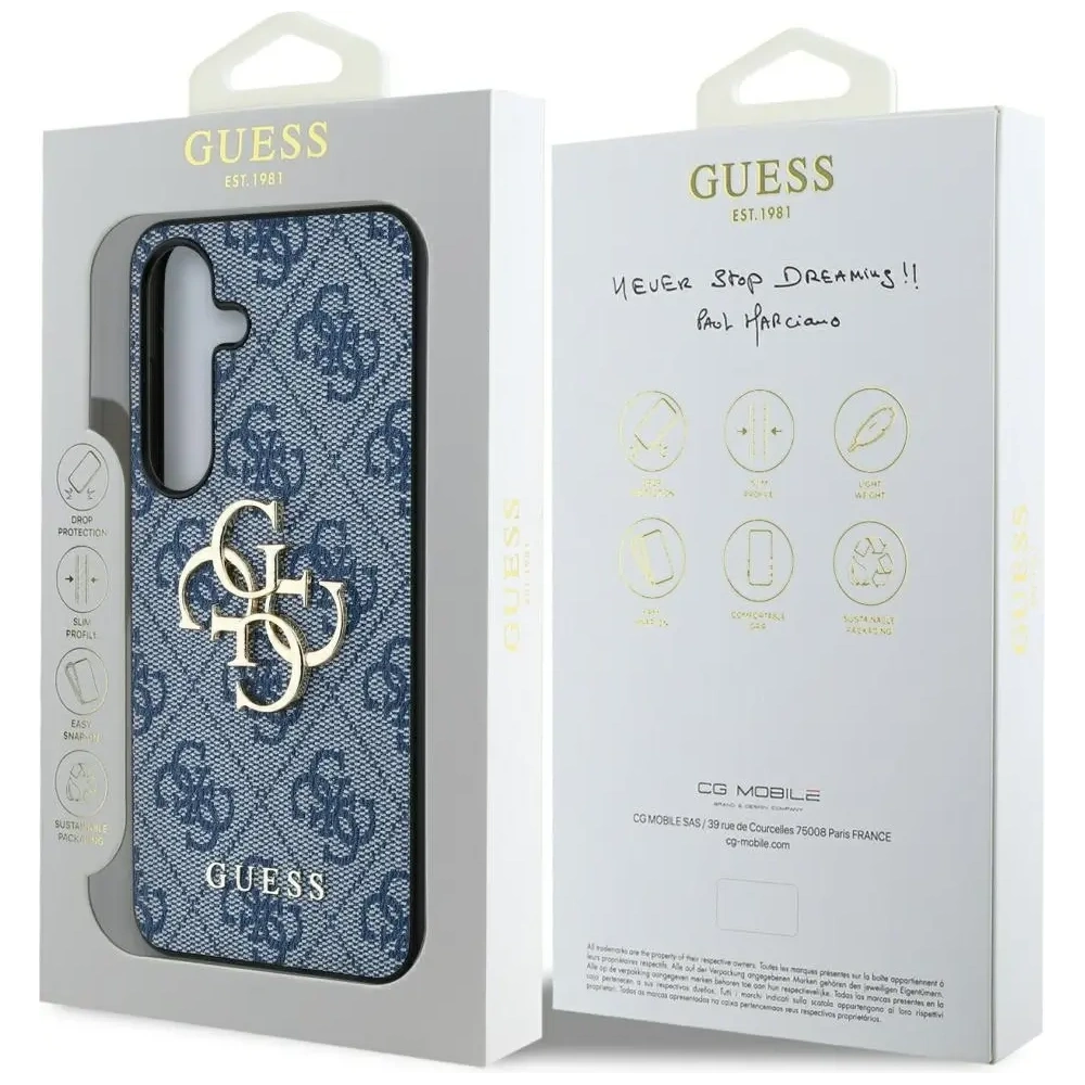 Etui Guess Big 4G Logo Classic Logo do Samsung Galaxy S25 niebieski