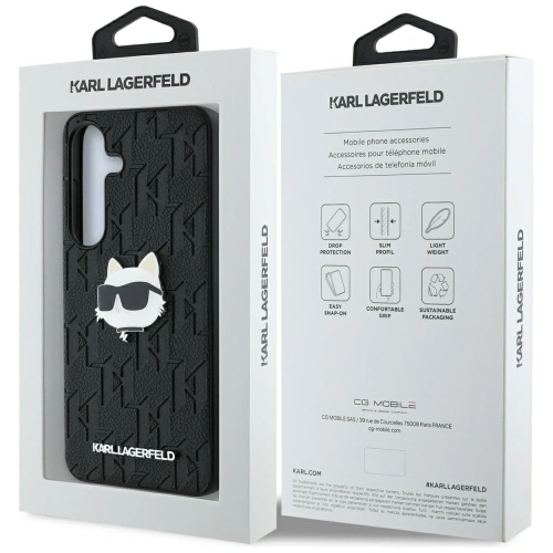 Kup Karl Lagerfeld Logo cu Monogramă din Piele Pin Capul lui Choupette Samsung Galaxy S25 negru - KLD21872 - {ean13} - Sklep Home Screen