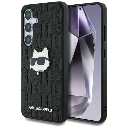 Kup Etui Karl Lagerfeld Kožené Monogram Pin Logo Choupette Head Samsung Galaxy S25+ Plus černé - KLD21873 - {ean13} - Sklep Home Screen