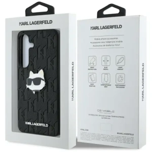 Kup Karl Lagerfeld Pin din piele cu monogramă Logo Choupette Head Samsung Galaxy S25+ Plus negru - KLD21873 - {ean13} - Sklep Home Screen