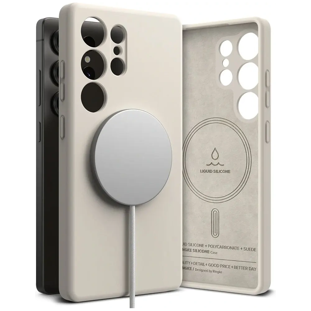 Etui Ringke Silicone Magnetic MagSafe Samsung Galaxy S25 Ultra Stone