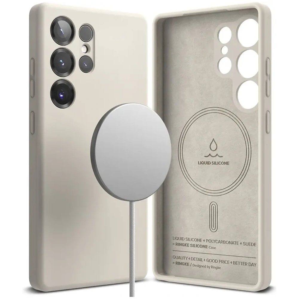 Etui Ringke Silicone Magnetic MagSafe Samsung Galaxy S25 Ultra Stone