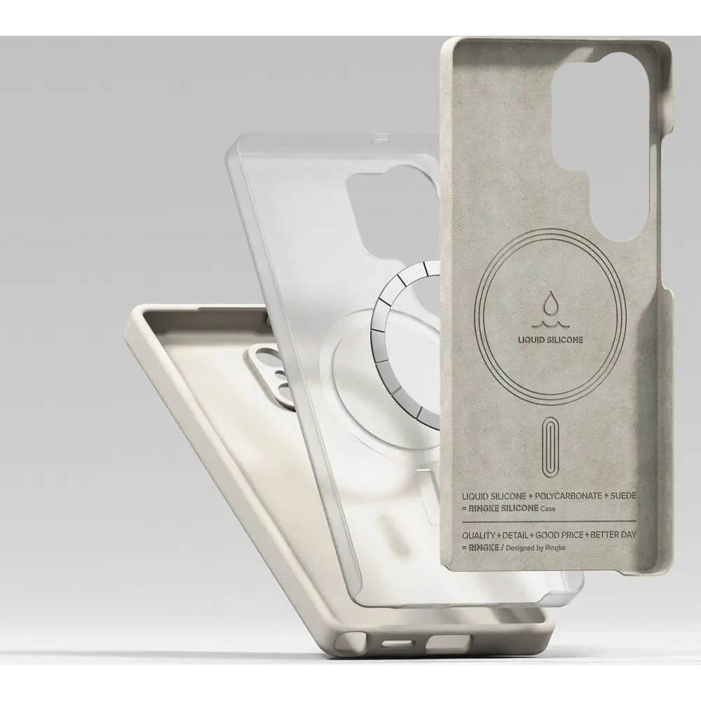 Etui Ringke Silicone Magnetic MagSafe Samsung Galaxy S25 Ultra Stone