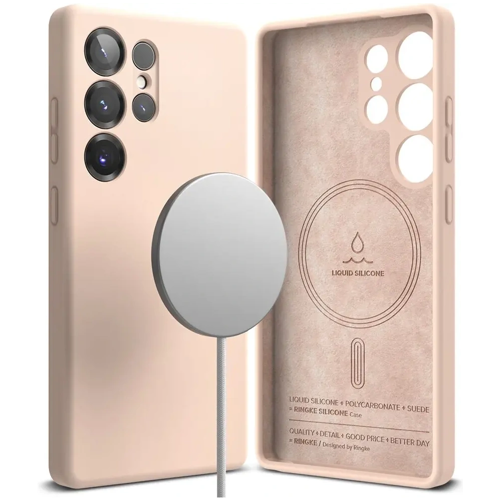 Etui Ringke Silicone Magnetic MagSafe Samsung Galaxy S25 Ultra Pink Sand