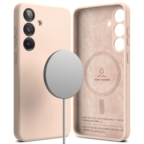 Buy Ringke Silicone Magnetic MagSafe Samsung Galaxy S25+ Plus Pink Sand - RGK11746 - {ean13} - Home Screen Store Europe