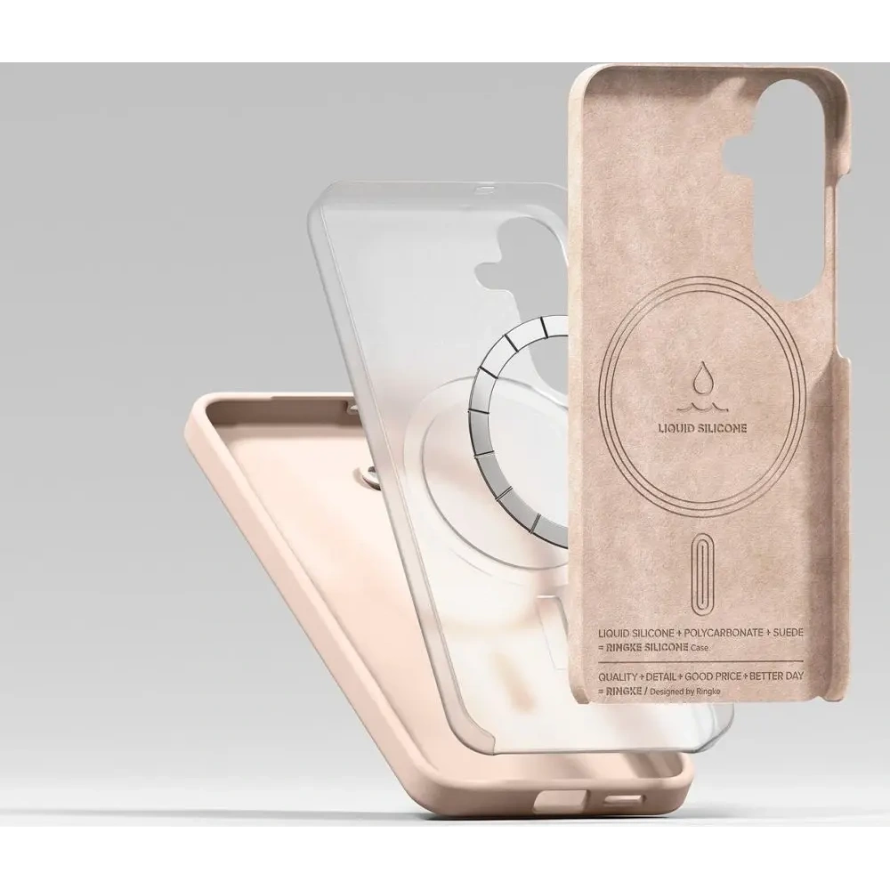 Etui Ringke Silicone Magnetic MagSafe Samsung Galaxy S25+ Plus Pink Sand
