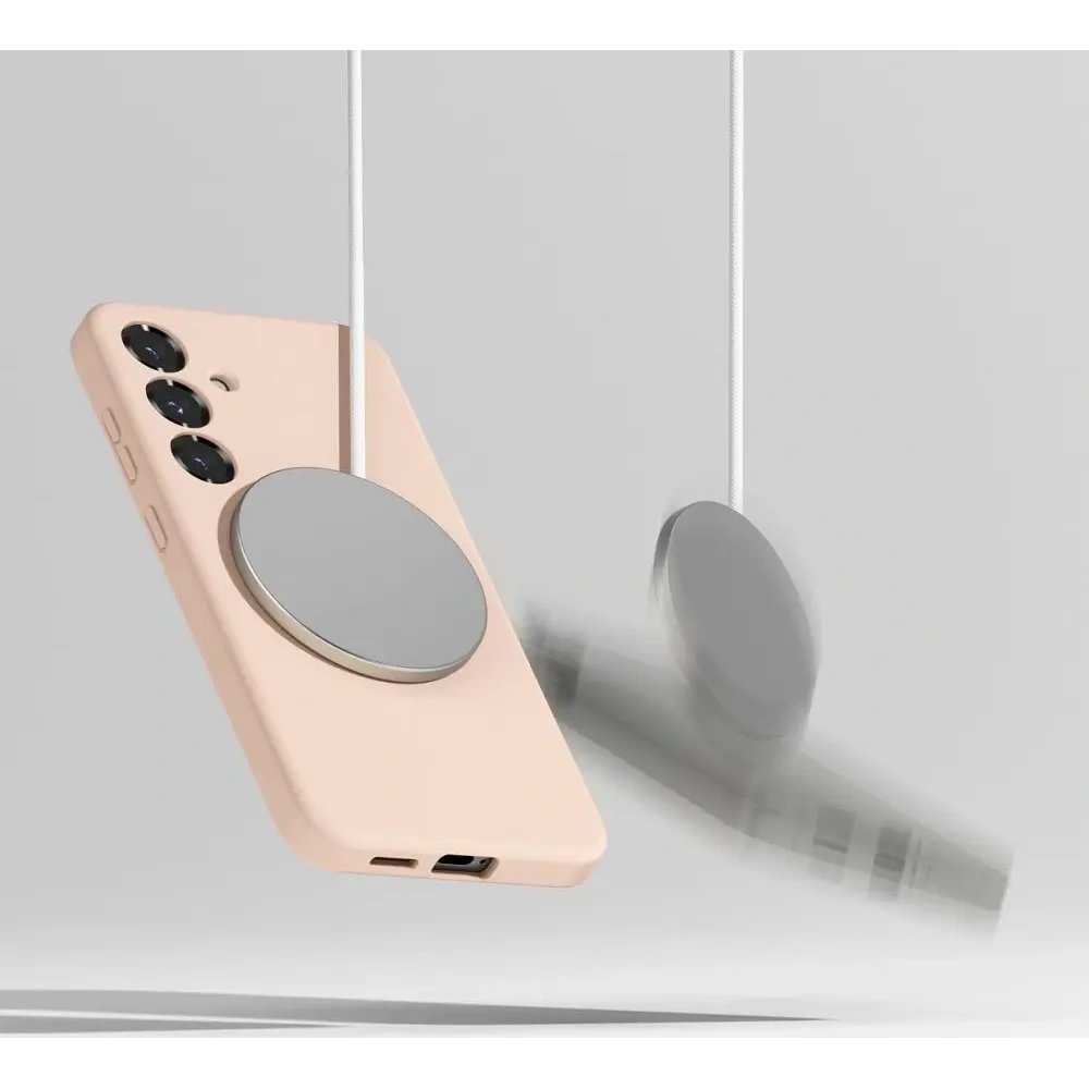 Etui Ringke Silicone Magnetic MagSafe Samsung Galaxy S25+ Plus Pink Sand