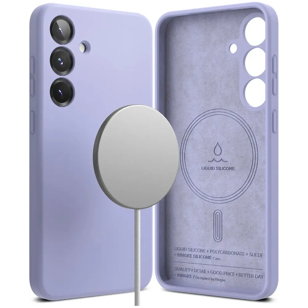 Etui Ringke Silicone Magnetic MagSafe Samsung Galaxy S25+ Plus Lavender