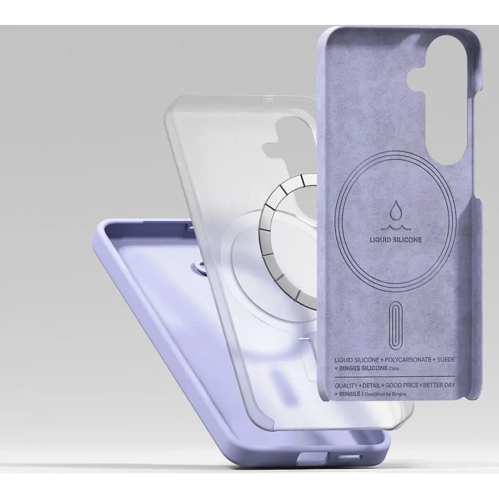 Etui Ringke Silicone Magnetic MagSafe Samsung Galaxy S25+ Plus Lavender