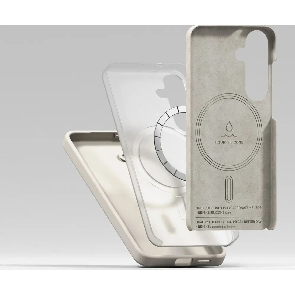 Etui Ringke Silicone Magnetic MagSafe Samsung Galaxy S25 Stone