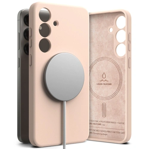 Buy Ringke Silicone Magnetic MagSafe Samsung Galaxy S25 Pink Sand - RGK11750 - {ean13} - Home Screen Store Europe