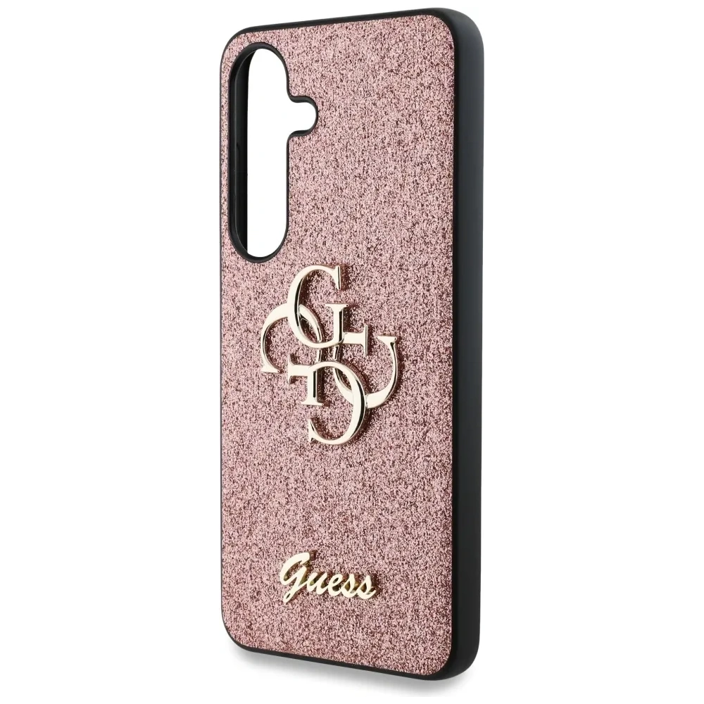 Etui Guess Fixed Glitter Big 4G Metal Logo do Samsung Galaxy S25+ Plus różowy