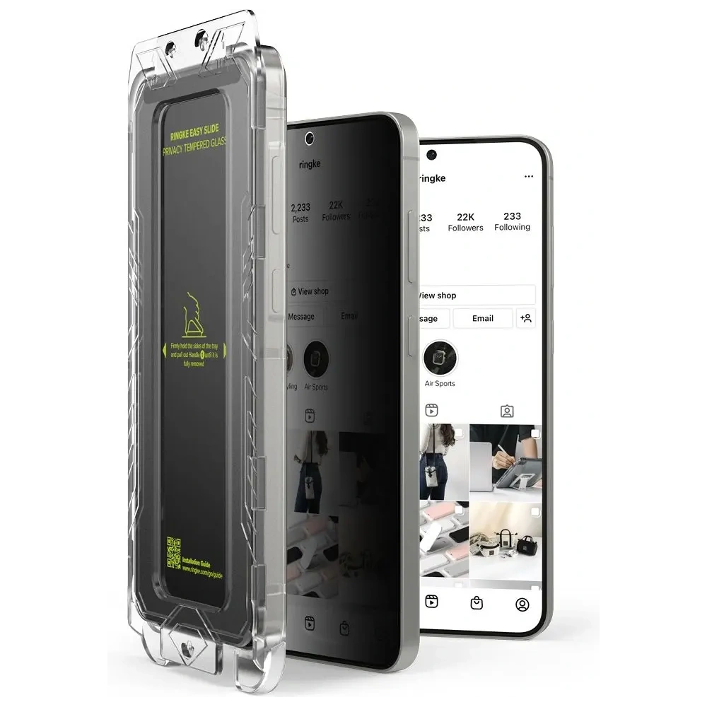 Szkło prywatyzujące Ringke Easy Slide Samsung Galaxy S25 Privacy [2 PACK]