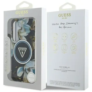 Buy Guess Glitter Flowers Triangle Buttons MagSafe Samsung Galaxy S25 black - GUE4260 - {ean13} - Home Screen Store Europe