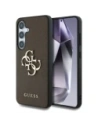 Etui Guess Grained Big 4G Logo Small Classic Logo do Samsung Galaxy S25 hnědý
