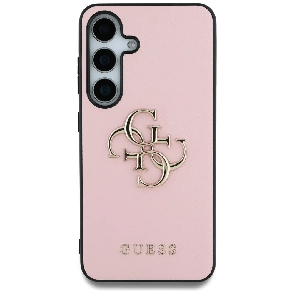 Etui Guess Grained Big 4G Logo Small Classic Logo do Samsung Galaxy S25 różowy