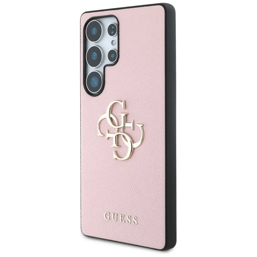 Etui Guess Grained Big 4G Logo Small Classic Logo do Samsung Galaxy S25 Ultra różowy
