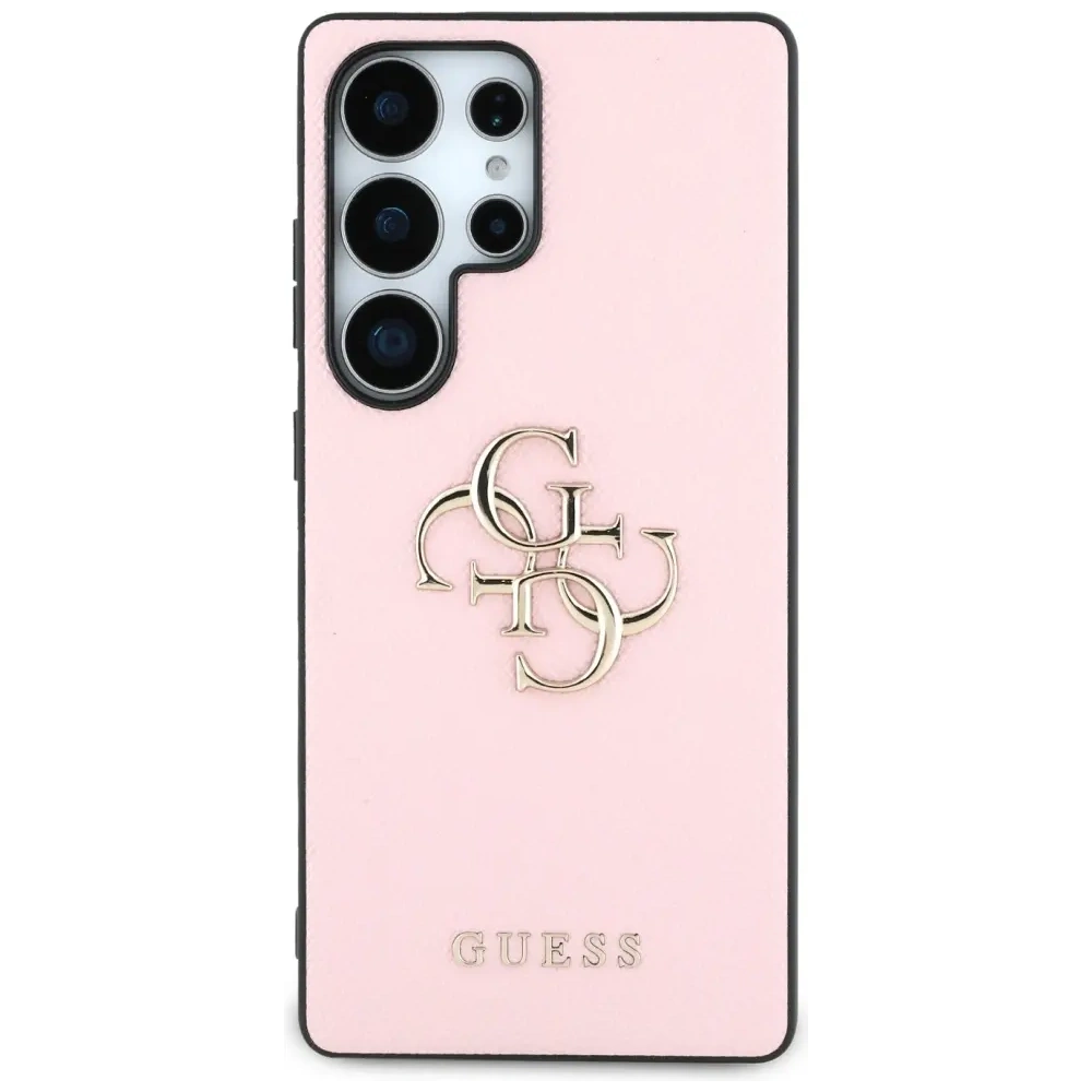 Etui Guess Grained Big 4G Logo Small Classic Logo do Samsung Galaxy S25 Ultra różowy