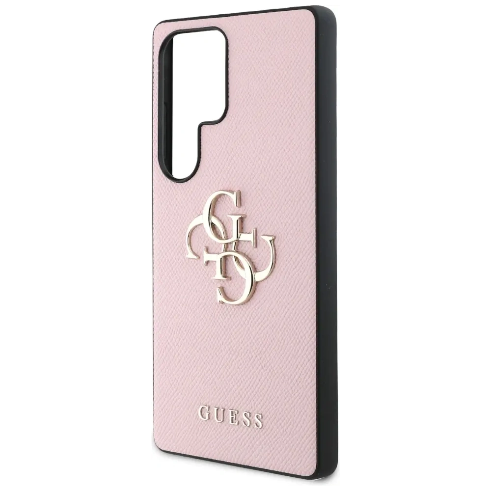 Etui Guess Grained Big 4G Logo Small Classic Logo do Samsung Galaxy S25 Ultra różowy
