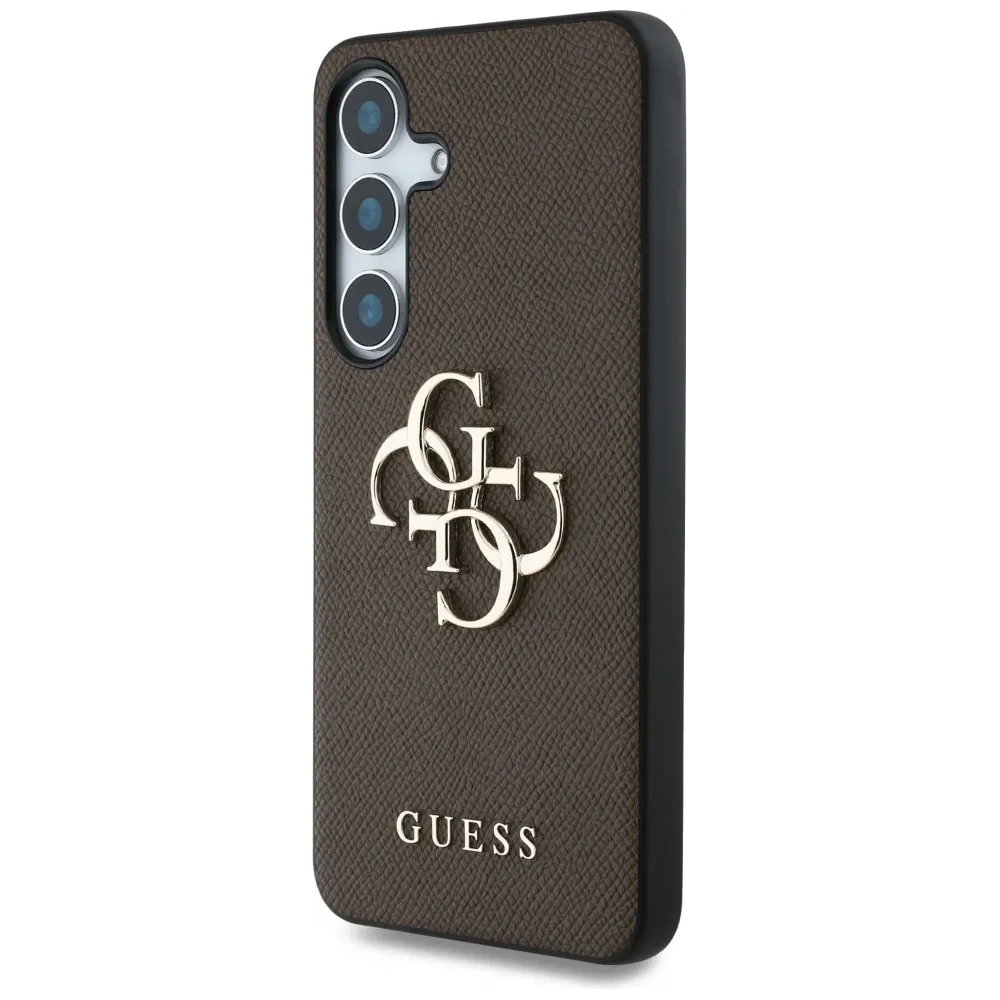 Etui Guess Grained Big 4G Logo Small Classic Logo do Samsung Galaxy S25+ Plus brązowy