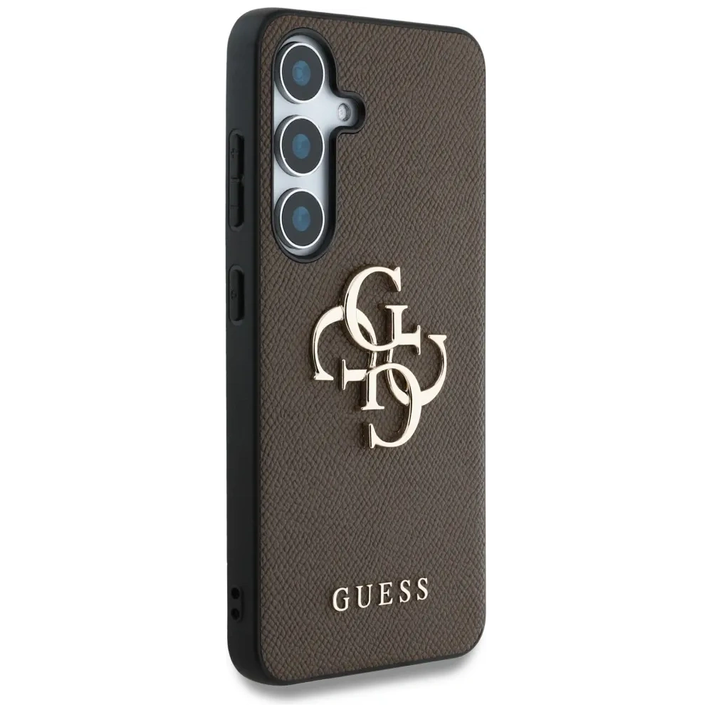 Etui Guess Grained Big 4G Logo Small Classic Logo do Samsung Galaxy S25+ Plus brązowy