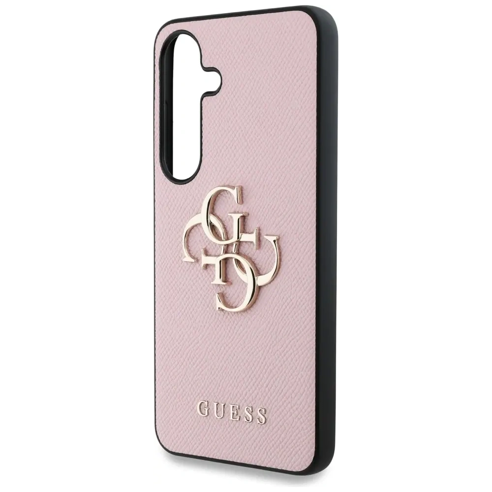 Etui Guess Grained Big 4G Logo Small Classic Logo do Samsung Galaxy S25+ Plus różowy