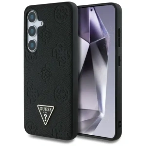 Kup Etui Guess Grained Hot Stamp Peony Pattern Triangle Logo MagSafe do Samsung Galaxy S25 czarny - GUE4269 - {ean13} - Sklep Home Screen