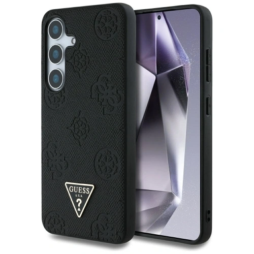Kup Etui Guess Grained Hot Stamp Peony Pattern Triangle Logo MagSafe do Samsung Galaxy S25 czarny - GUE4269 - {ean13} - Sklep Home Screen