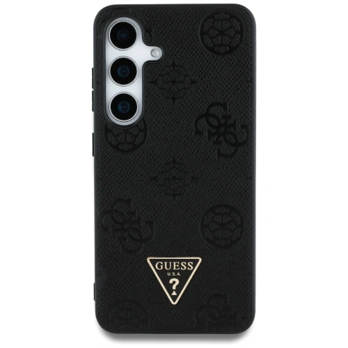 Kup Etui Guess Grained Hot Stamp Peony Pattern Triangle Logo MagSafe do Samsung Galaxy S25 czarny - GUE4269 - {ean13} - Sklep Home Screen