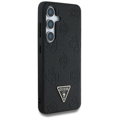 Kup Etui Guess Grained Hot Stamp Peony Pattern Triangle Logo MagSafe do Samsung Galaxy S25 czarny - GUE4269 - {ean13} - Sklep Home Screen