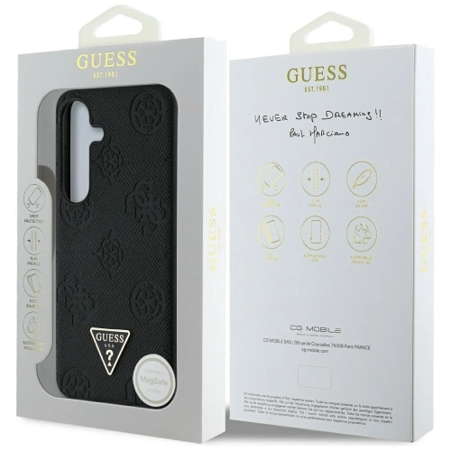 Kup Etui Guess Grained Hot Stamp Peony Pattern Triangle Logo MagSafe do Samsung Galaxy S25 czarny - GUE4269 - {ean13} - Sklep Home Screen