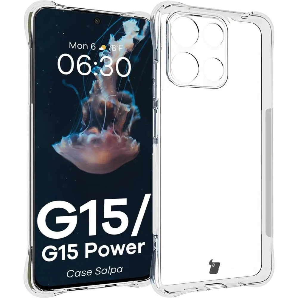 Elastyczne etui Bizon Case Salpa do Motorola Moto G15 / G15 Power przezroczyste