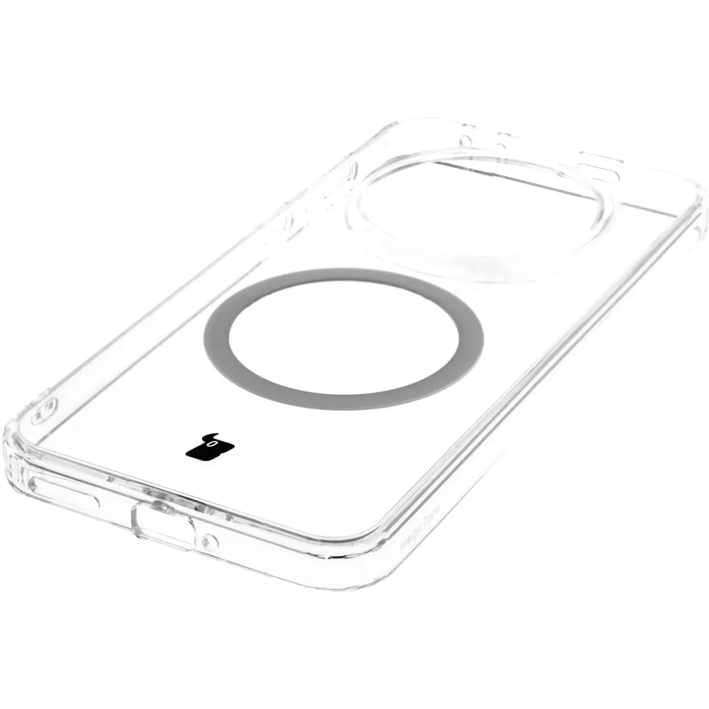 Etui z pierścieniem magnetycznym Bizon Case CrystalO do Honor Magic7 Pro przezroczyste