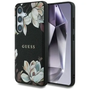Kup Etui Guess Grained Printed Flower Pattern MagSafe do Samsung Galaxy S25 czarny - GUE4270 - {ean13} - Sklep Home Screen