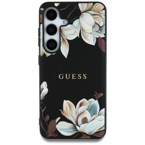 Kup Etui Guess Grained Printed Flower Pattern MagSafe do Samsung Galaxy S25 czarny - GUE4270 - {ean13} - Sklep Home Screen