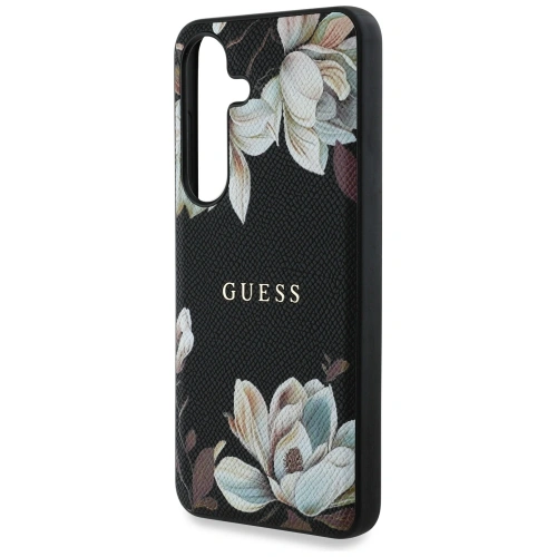 Kup Etui Guess Grained Printed Flower Pattern MagSafe do Samsung Galaxy S25 czarny - GUE4270 - {ean13} - Sklep Home Screen
