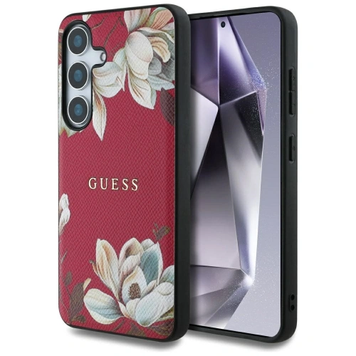 Kup Etui Guess s potištěným květinovým vzorem MagSafe pro Samsung Galaxy S25 fuchsie - GUE4271 - {ean13} - Sklep Home Screen