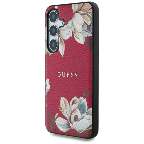 Buy Guess Grained Printed Flower Pattern MagSafe do Samsung Galaxy S25 fuchsia - GUE4271 - {ean13} - Home Screen Store Europe