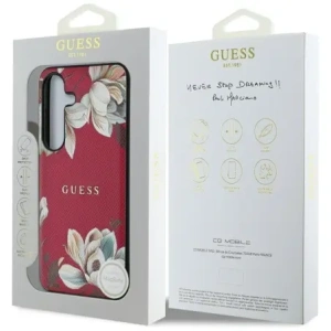 Buy Guess Grained Printed Flower Pattern MagSafe do Samsung Galaxy S25 fuchsia - GUE4271 - {ean13} - Home Screen Store Europe