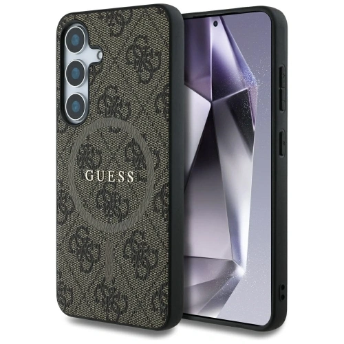 Kup Guess Inel din piele 4G colorat cu logo clasic MagSafe pentru Samsung Galaxy S25 maro - GUE4272 - {ean13} - Sklep Home Screen
