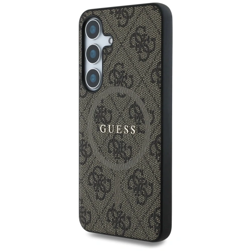 Kup Guess Inel din piele 4G colorat cu logo clasic MagSafe pentru Samsung Galaxy S25 maro - GUE4272 - {ean13} - Sklep Home Screen
