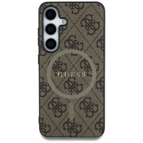 Kup Guess Inel din piele 4G colorat cu logo clasic MagSafe pentru Samsung Galaxy S25 maro - GUE4272 - {ean13} - Sklep Home Screen