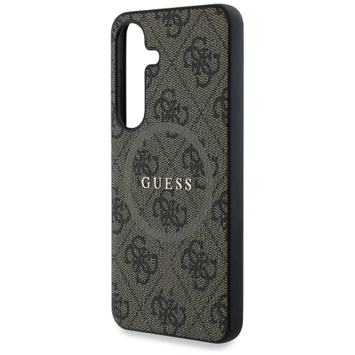 Kup Guess Inel din piele 4G colorat cu logo clasic MagSafe pentru Samsung Galaxy S25 maro - GUE4272 - {ean13} - Sklep Home Screen