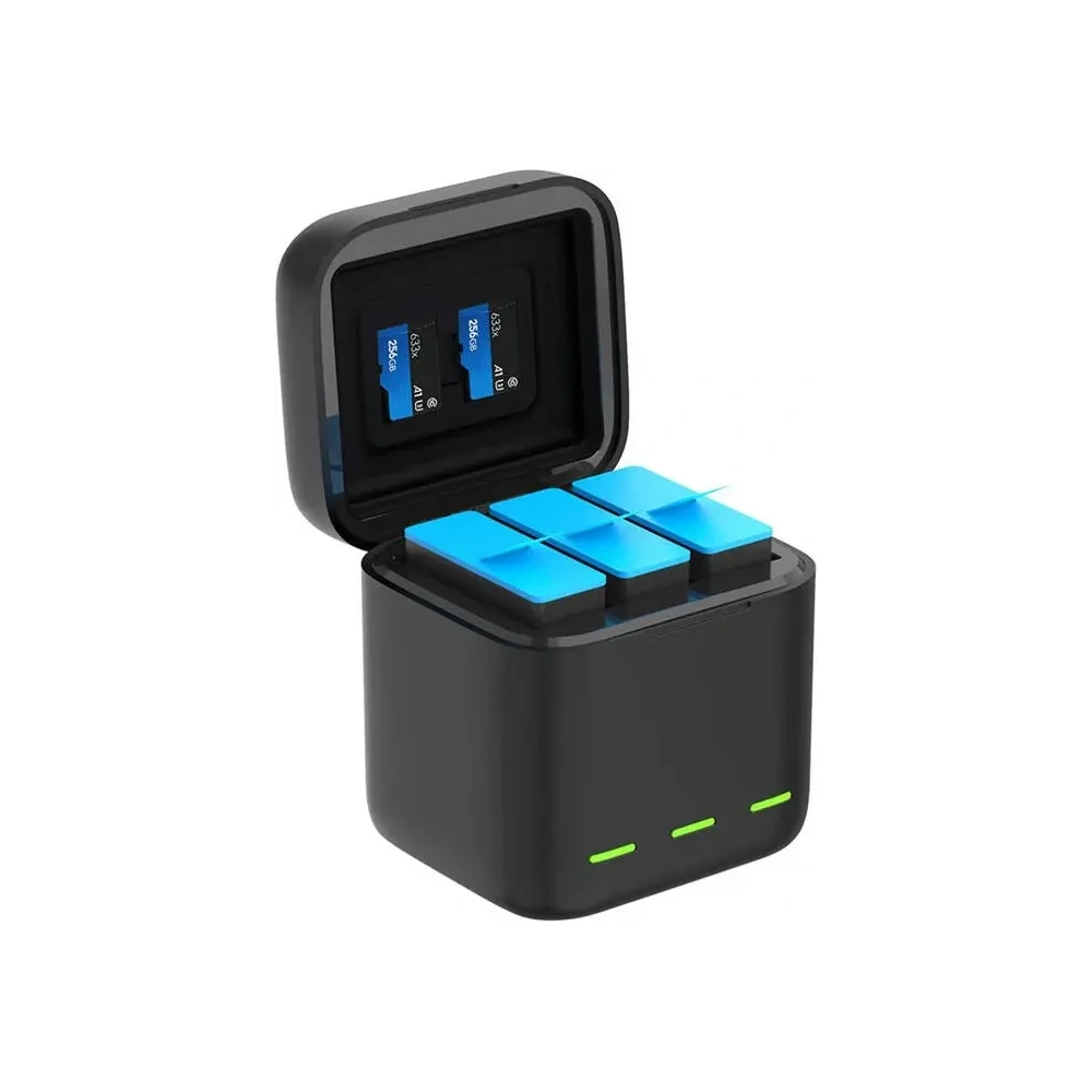 Ładowarka trójkanałowa Box TELESIN +2 akumulatory do GoPro Hero 12 / 11 / 10 / 9